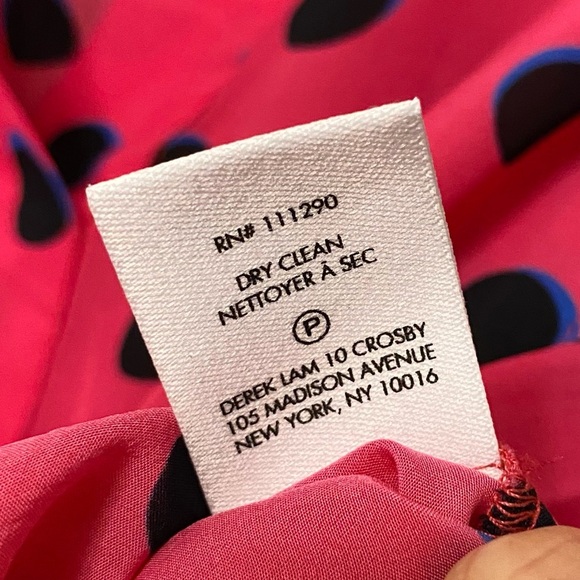 Derek Lam 10 Crosby Olina Dot-Print Top Pink Blouse Tie Waist Kit Hoover Polka - Picture 10 of 14